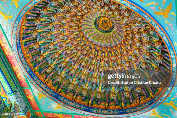 thean hou temple ceiling - thean hou stock pictures, royalty-free photos & images