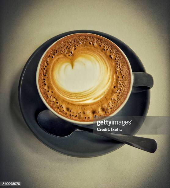 a cup of cappuccino/flat white coffee - roma capucino stock pictures, royalty-free photos & images