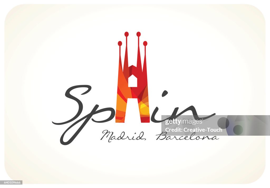 Triangle Colored Travel Card - Spain