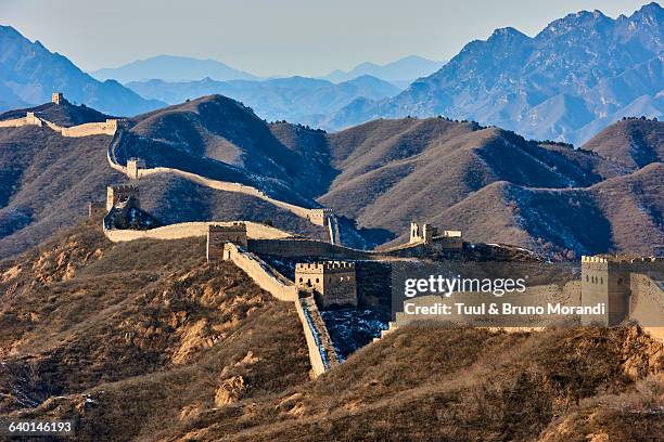 china, hebei, the great wall - chinese muur noord china stockfoto's en -beelden
