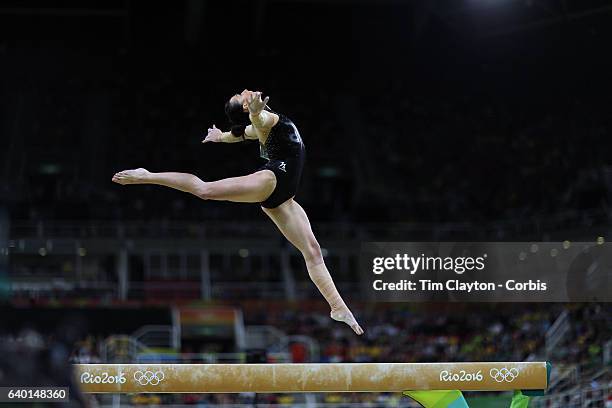 Gymnastics - Olympics: Day 10 Catalina Ponor of Romania perfoming her routine in the Women's Balance Beam Final during the Artistic Gymnastics...