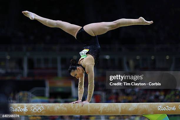 Gymnastics - Olympics: Day 10 Catalina Ponor of Romania perfoming her routine in the Women's Balance Beam Final during the Artistic Gymnastics...