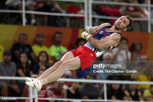 Gymnastics - Olympics: Day 10 Tomas Gonzalez of Chile performing his routine in the Men's Vault Final during the Artistic Gymnastics competition at...