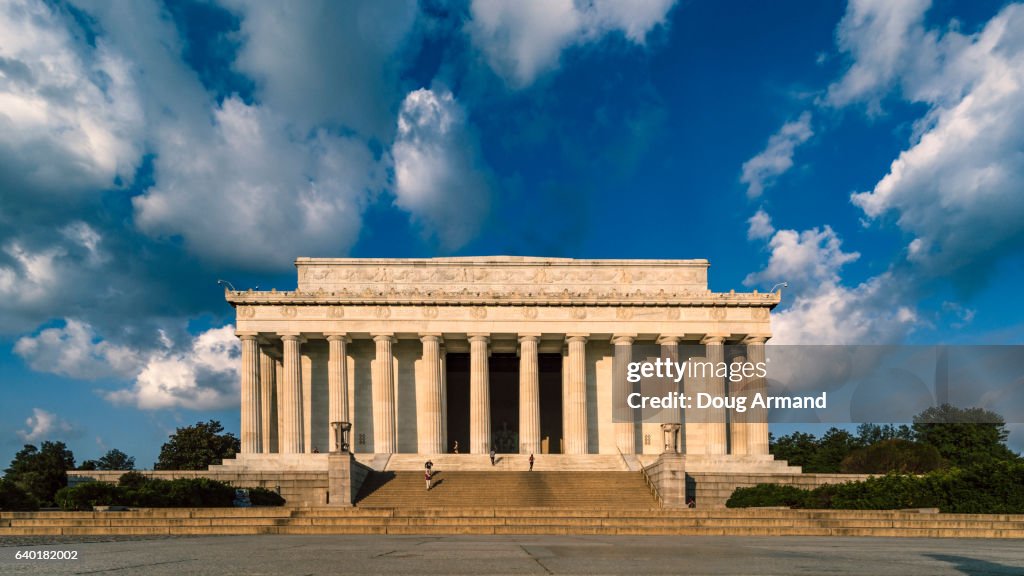 Front facade of Lincoln Memorial, Washington DC, USA