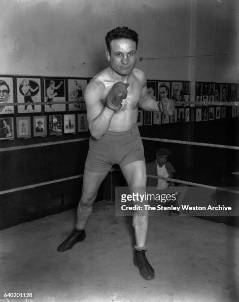 Photo shows Charley White training for his comeback in Chicago, Illinois, February 2, 1930.