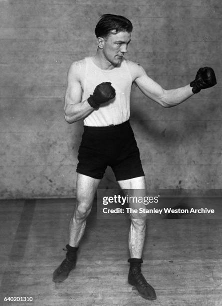 Portrait of the first New York State Athletic Commission bantamweight world champion, Joe Lynch, circa 1900.