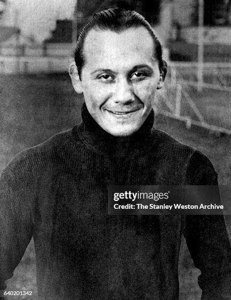 Midget Wolgast, flyweight boxer is shown at his training quarters in Slough, England October 19, 1933.