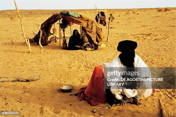 Tuareg nomadic camp in the Tilemsi valley, Mali.