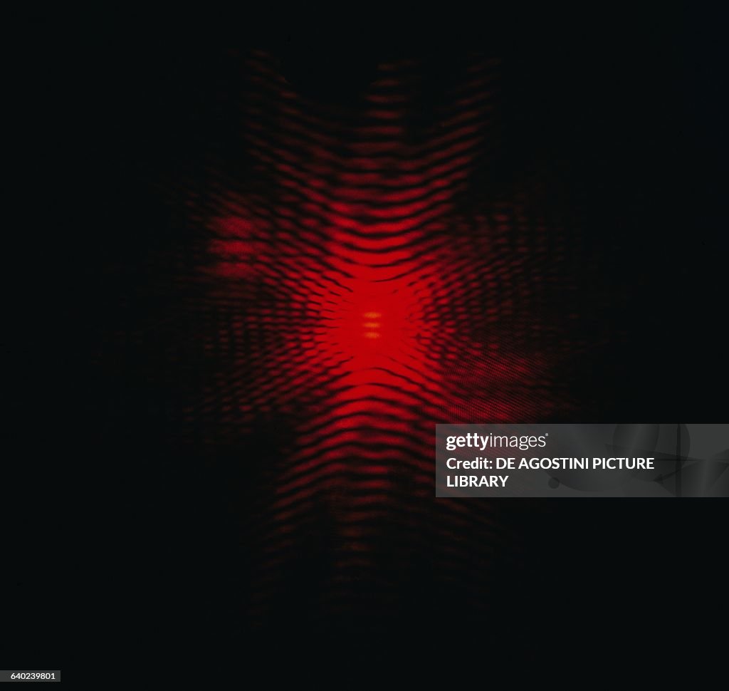 Interference fringes produced by laser