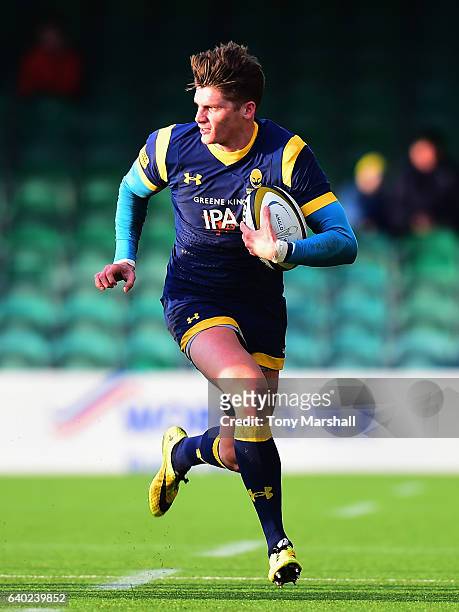 Ben Howard of Worcester Warriors during the Anglo-Welsh Cup match between Worcester Warriors and Harlequins at Sixways Stadium on January 28, 2017 in...