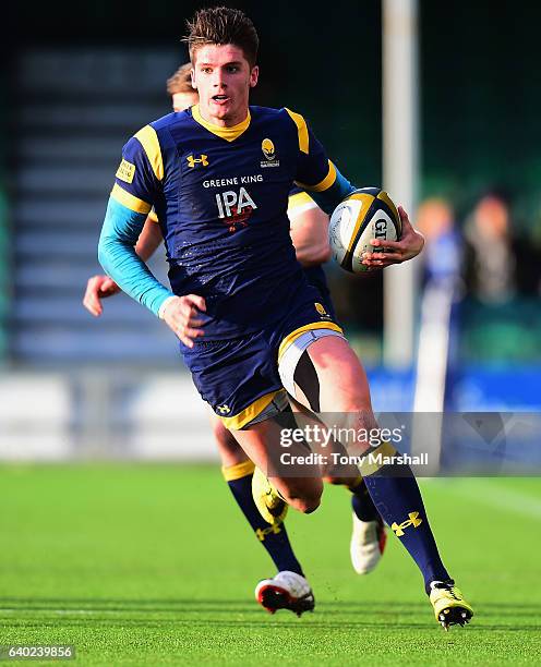 Ben Howard of Worcester Warriors during the Anglo-Welsh Cup match between Worcester Warriors and Harlequins at Sixways Stadium on January 28, 2017 in...