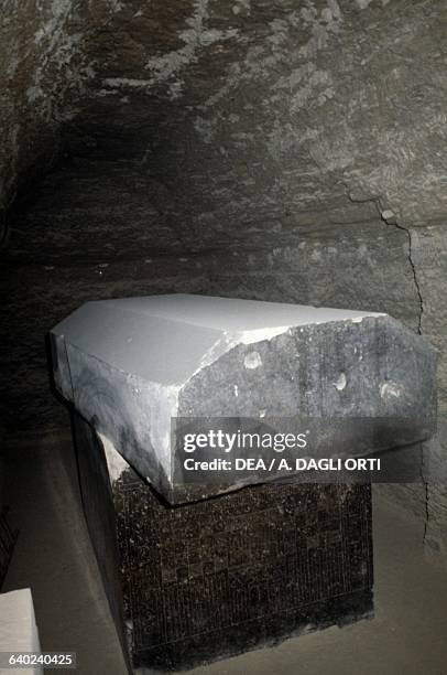 Sarcophagus of Apis Bull, Serapeum at Saqqara, Memphis , Egypt. Egyptian civilisation.
