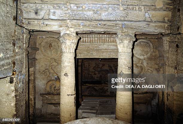 Tomb, Kom el-Shoqafa catacombs, Alexandria, Egypt. Egyptian civilisation, 1st-2nd century AD.