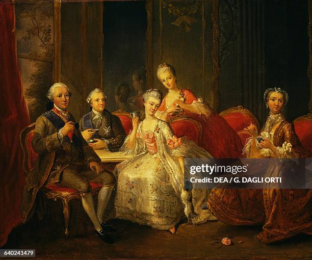 The family of the Duke of Penthievre or The Cup of Chocolate, by Jean-Baptiste Charpentier the Elder , oil on canvas, 176x256 cm. France, 18th...