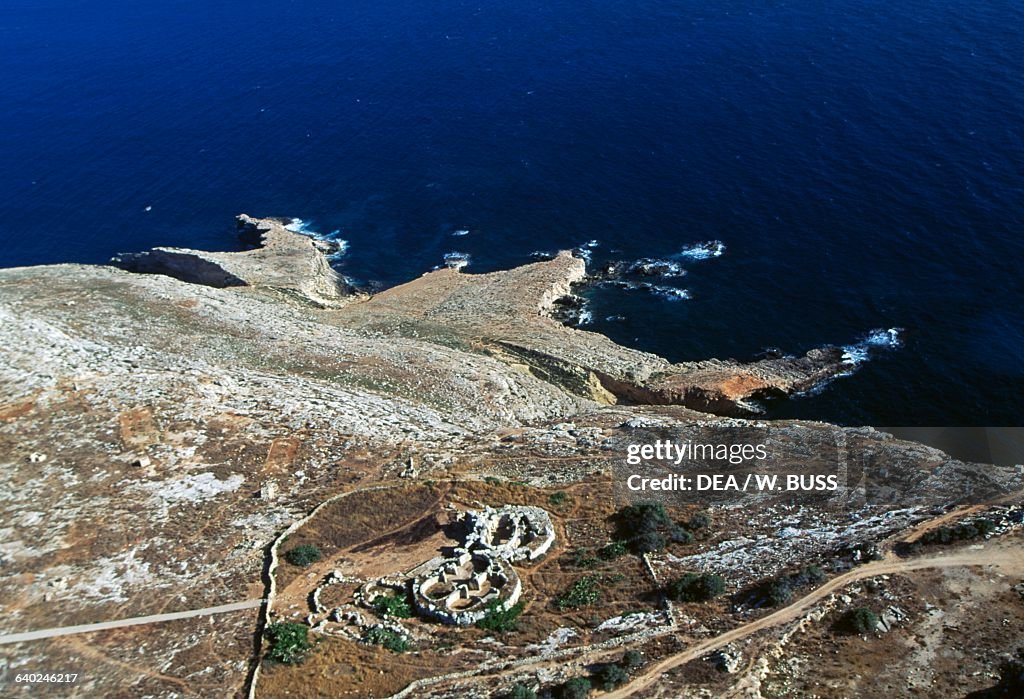 Aerial View Of The Megalithic Temple Of Mnajdra Malta 3200 2500 BC aerial-view-of-the-megalithic-temple-of-mnajdra-malta-3200-2500-bc