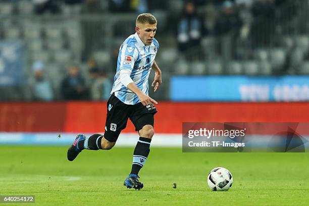 Levent Aycicek of 1860 Muenchen in action during the Second Bandesliga match between TSV 1860 Muenchen and SpVgg Greuther Fuerth at Allianz Arena on...