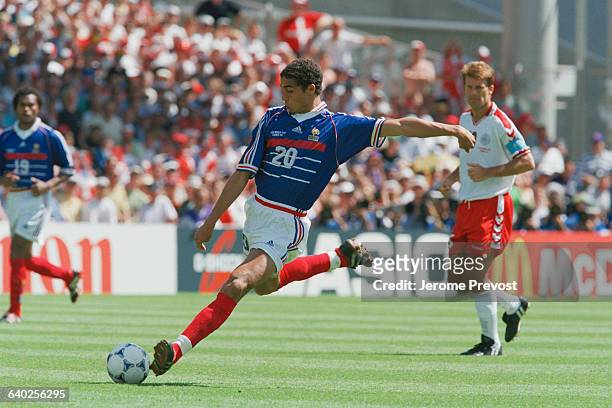 David Trezeguet during the 1998 soccer World Cup match against Denmark.