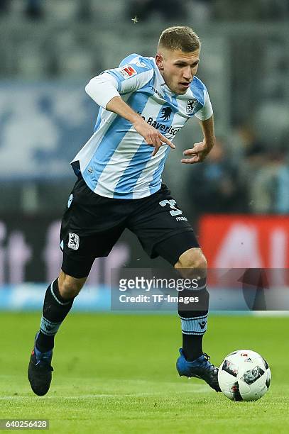 Levent Aycicek of 1860 Muenchen in action during the Second Bandesliga match between TSV 1860 Muenchen and SpVgg Greuther Fuerth at Allianz Arena on...