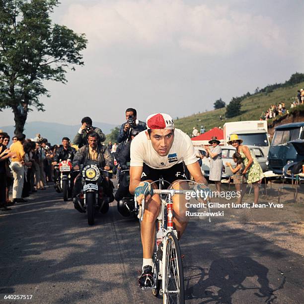 Belgian cyclist Eddy Merckx of the Faema team during the 1969 Tour de France.