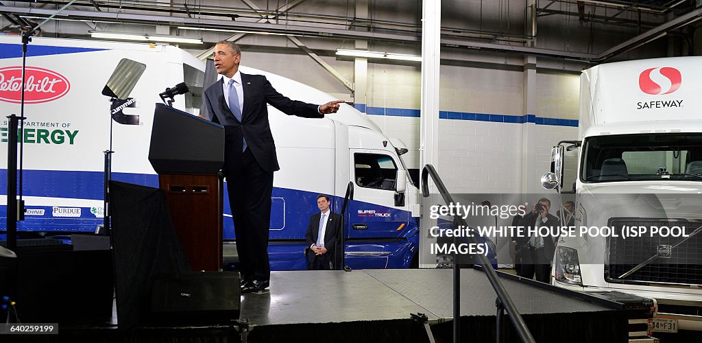 President Obama makes remarks on the economy at a Safeway Distribution Center in Maryland