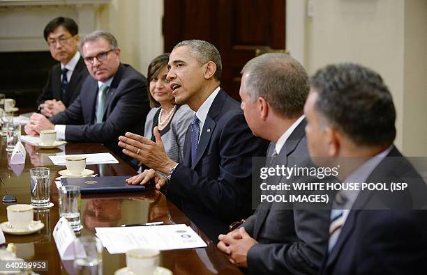 President Barack Obama meets with business leaders from across the country and around the world to discuss the importance of investing in and...