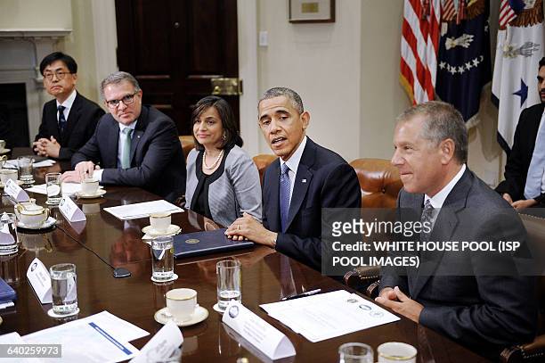 President Barack Obama meets with business leaders from across the country and around the world to discuss the importance of investing in and...
