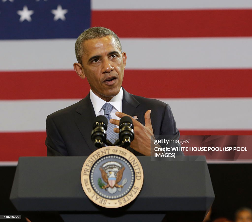 U.S. President Barack Obama talks on "My Brother's Keeper" initiative