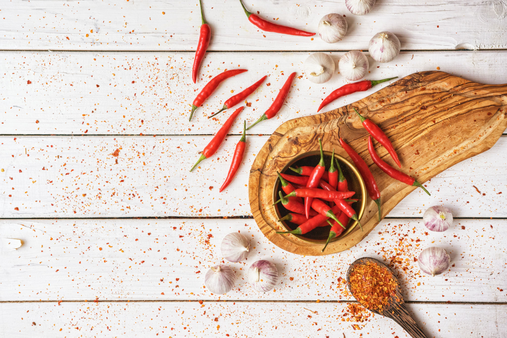 Chilli Peppers And Garlic Background Chilli Peppers And Garlic Background