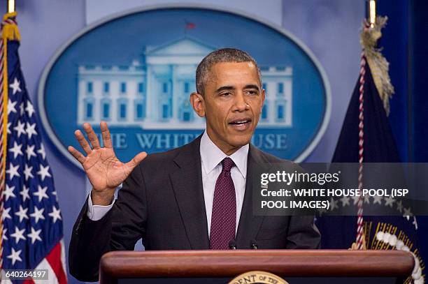 President Barack Obama speaks on the shooting at Oregon's Umpqua Community College, at the White House in Washington, D.C. On October 1, 2015....