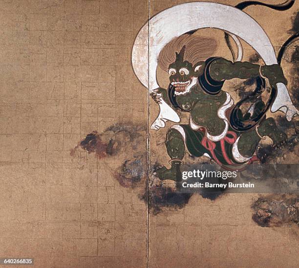 Detail of Fujin, the God of Wind from Fujin Raijin Byobu by Sotatsu