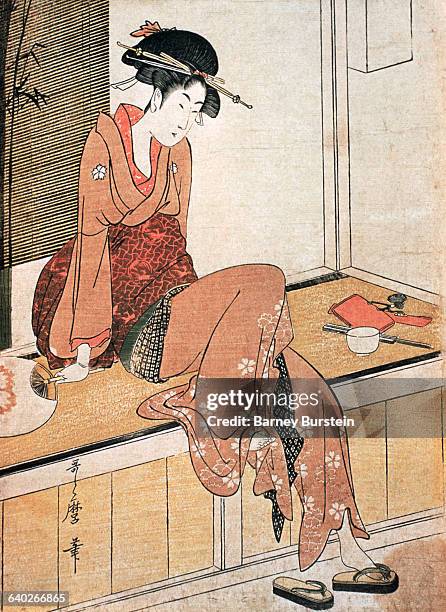 Girl Seated by Kitagawa Utamaro