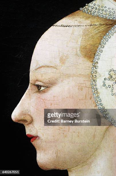 Detail Showing Face from A Young Lady of Fashion Attributed to Paolo Uccello