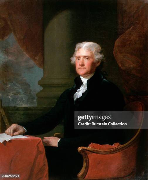 Gilbert Stuart ; "Thomas Jefferson," oil painting. Burstein Collection color-slide.