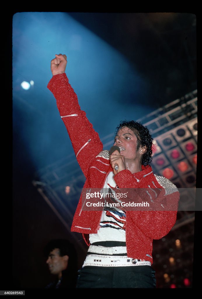 Mj Singer Portrait of Michael Jackson on stage performing. He is shown... News ...
