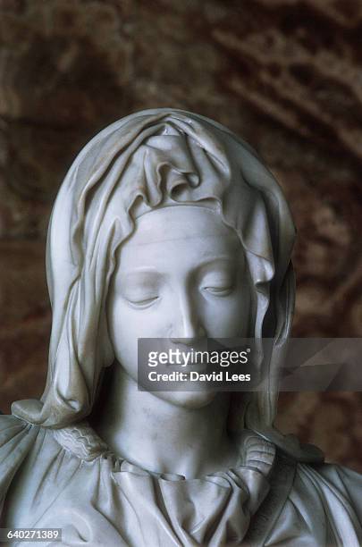 Detail Showing the Virgin Mary's Face from Pieta by Michelangelo Buonarroti