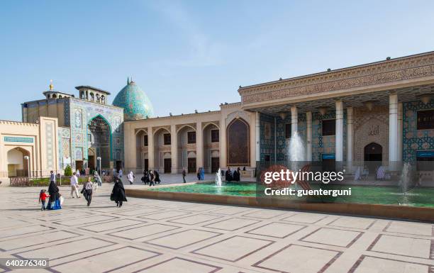 inside the famous cheragh mosque in shiraz, iran - shiraz stock pictures, royalty-free photos & images