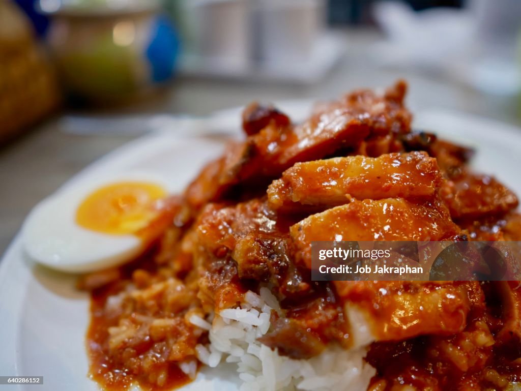 Thai Red Barbecue Pork with Rice