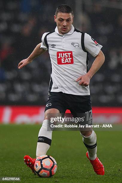 Chris Baird of Derby County during the Emirates FA Cup Fourth Round match between Derby County and Leicester City at iPro Stadium on January 27, 2017...