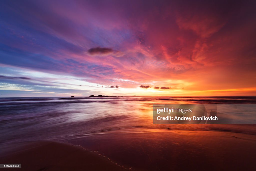 Sunset over Indian ocean