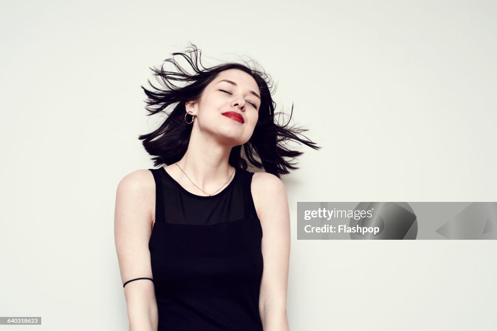 Portrait of a carefree young woman