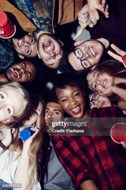 group of friends having fun at a party - low angle view home stock pictures, royalty-free photos & images