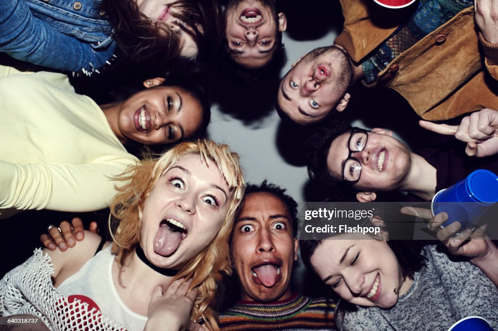 Group of friends having fun at a party