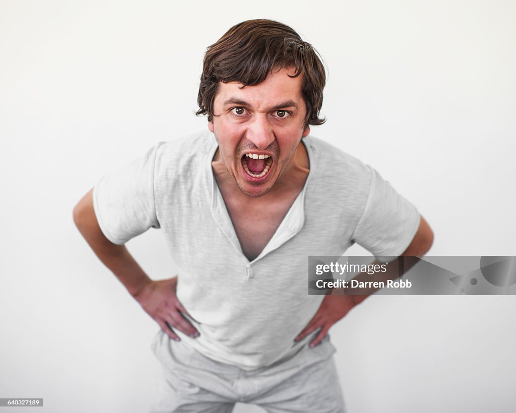 Man shouting with anger