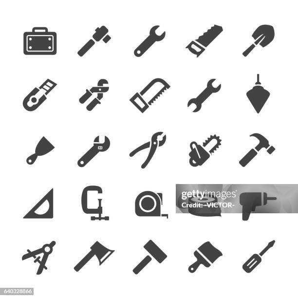 hand tool icons - smart series - hand saw stock illustrations