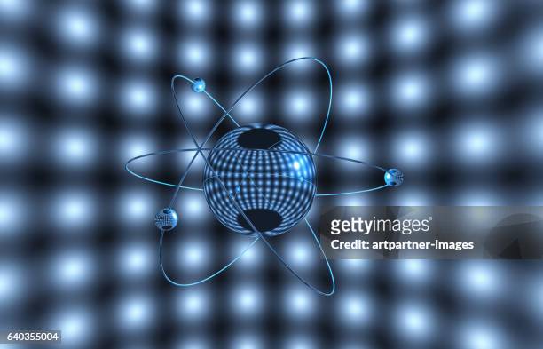 atom, illustration - elettrone foto e immagini stock
