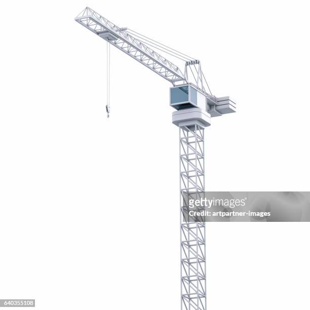 crane against white background - raytracing stockfoto's en -beelden