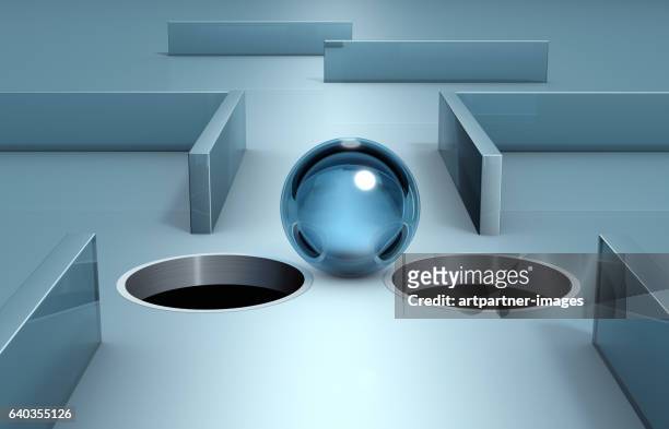 glass sphere at an narrow spot - enge stock-fotos und bilder