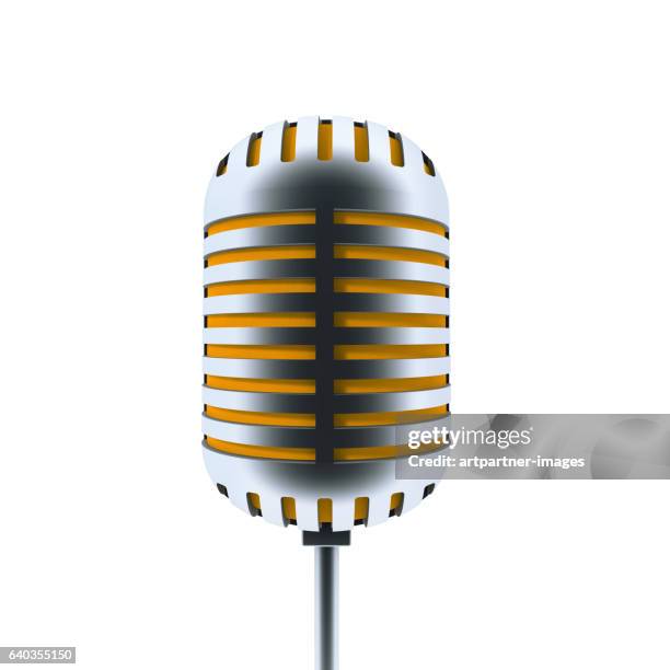 microphone on white background illustration - raytracing stockfoto's en -beelden