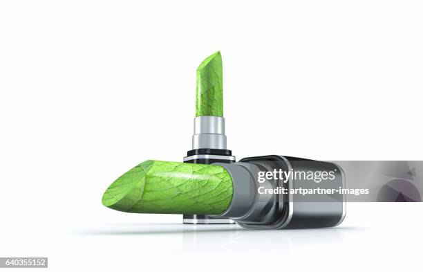 lipstick made out of leaves - raytracing stockfoto's en -beelden
