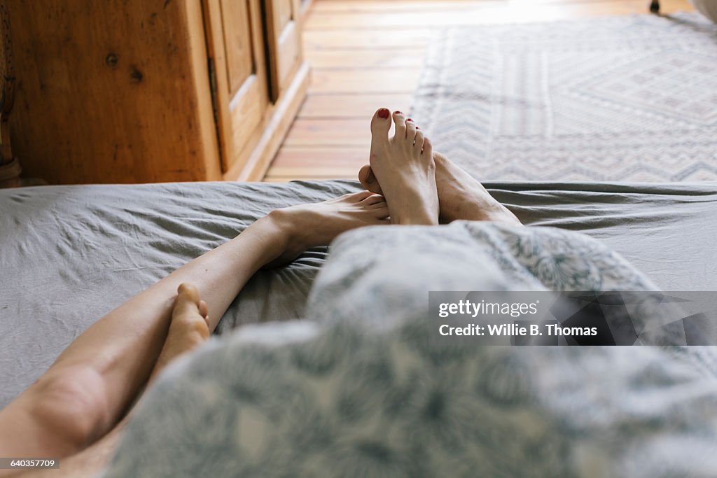 First person perspective of couple in Bed